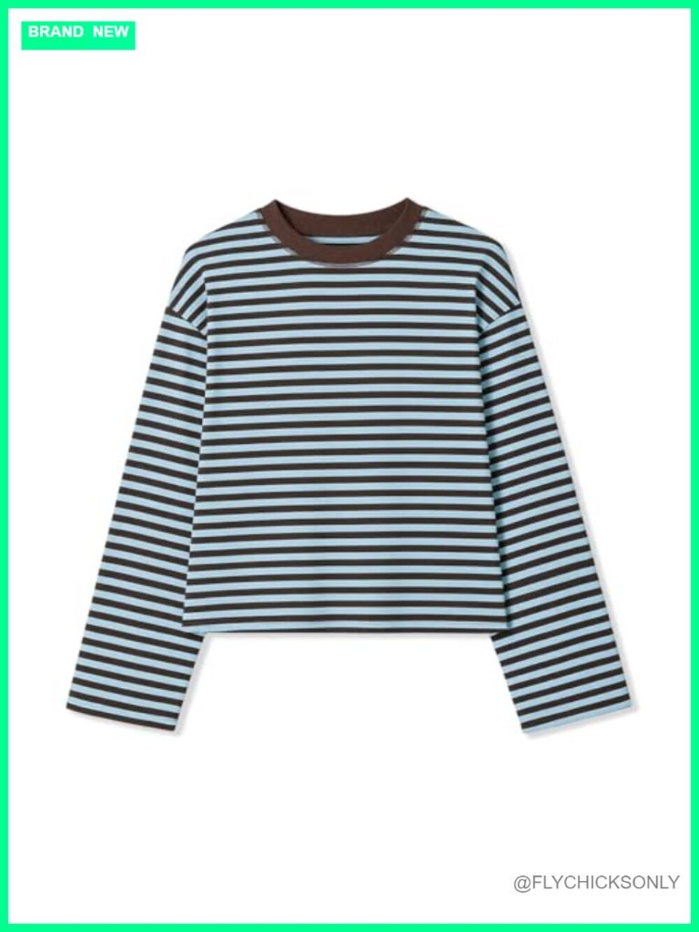 Striped Cropped Sweater Long Sleeve Crewneck Knit Crop Top Streetwear